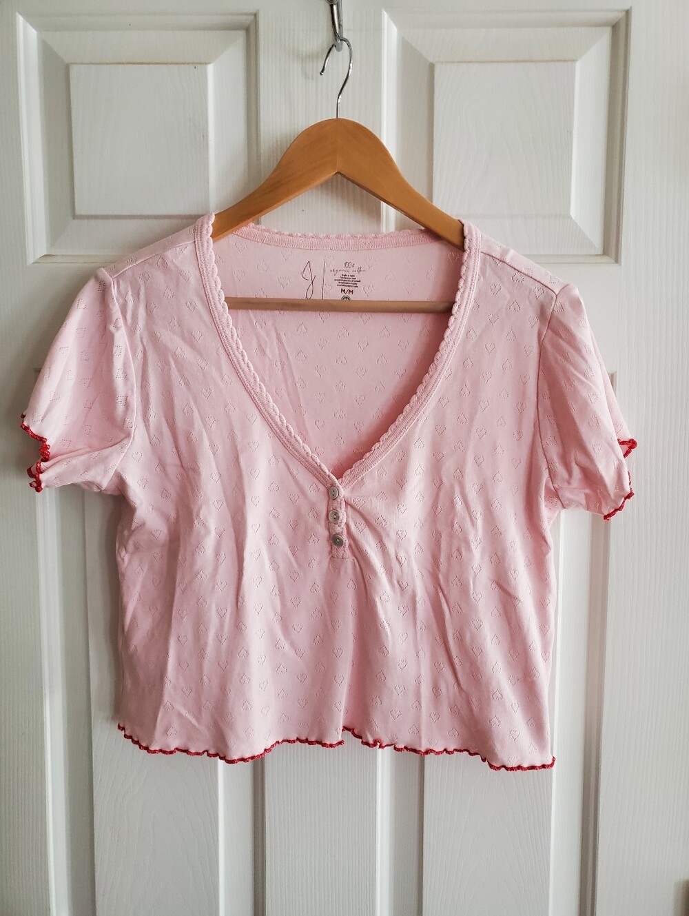 Joie chalk pink heart-print lounge set size medium 100% organic cotton - Picture 2 of 12